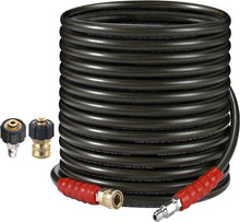 Load image into Gallery viewer, Versatile 50ft Steel Braid Pressure Washer Hose - 6000 PSI, for Gas &amp; Electric
