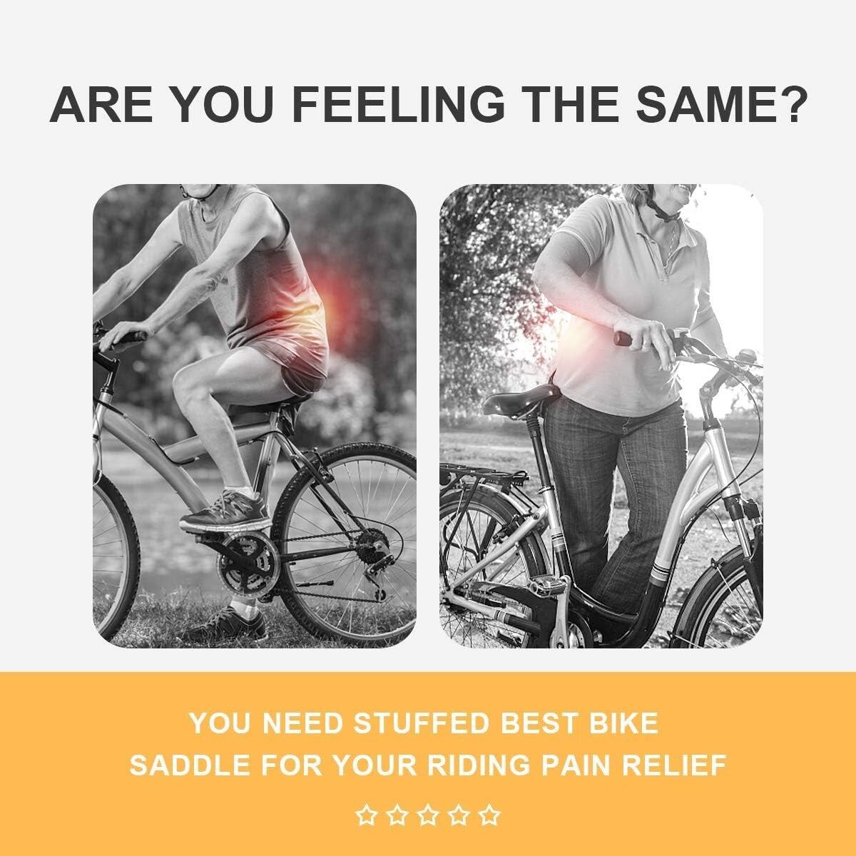 Ergonomic Waterproof Bike Seat with Dual Shock Absorbers - Fits All Bikes