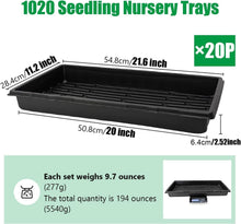 Load image into Gallery viewer, Sturdy Plastic Seed Trays Without Holes - 21.6"×11.2" for Indoor Use, 20-Pack