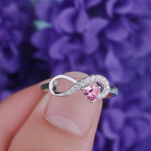 Load image into Gallery viewer, Elegant 925 Silver Infinity Heart Ring with Cubic Zirconia - Gift Box Included