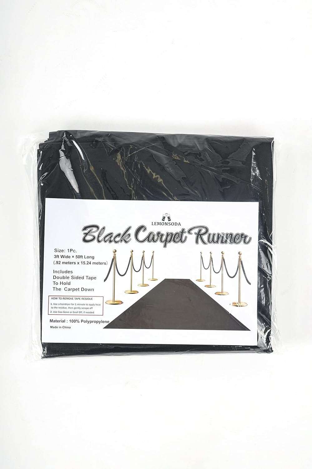 Luxury Handmade Black Carpet Runner 3x50 Feet for Weddings & Celebrations