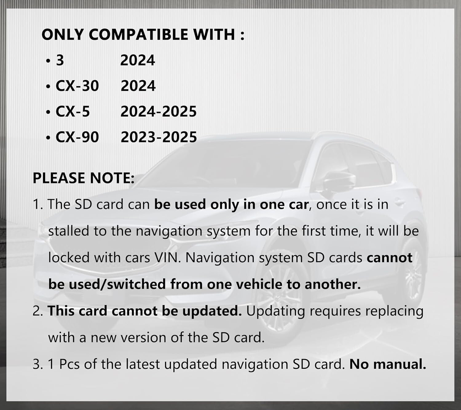 2024 GPS Navigation SD Card for CX-30, CX-5, CX-90 - Waterproof & Reliable