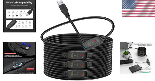 75ft USB 3.0 Extension Cable - Male to Female for High-Speed Connectivity