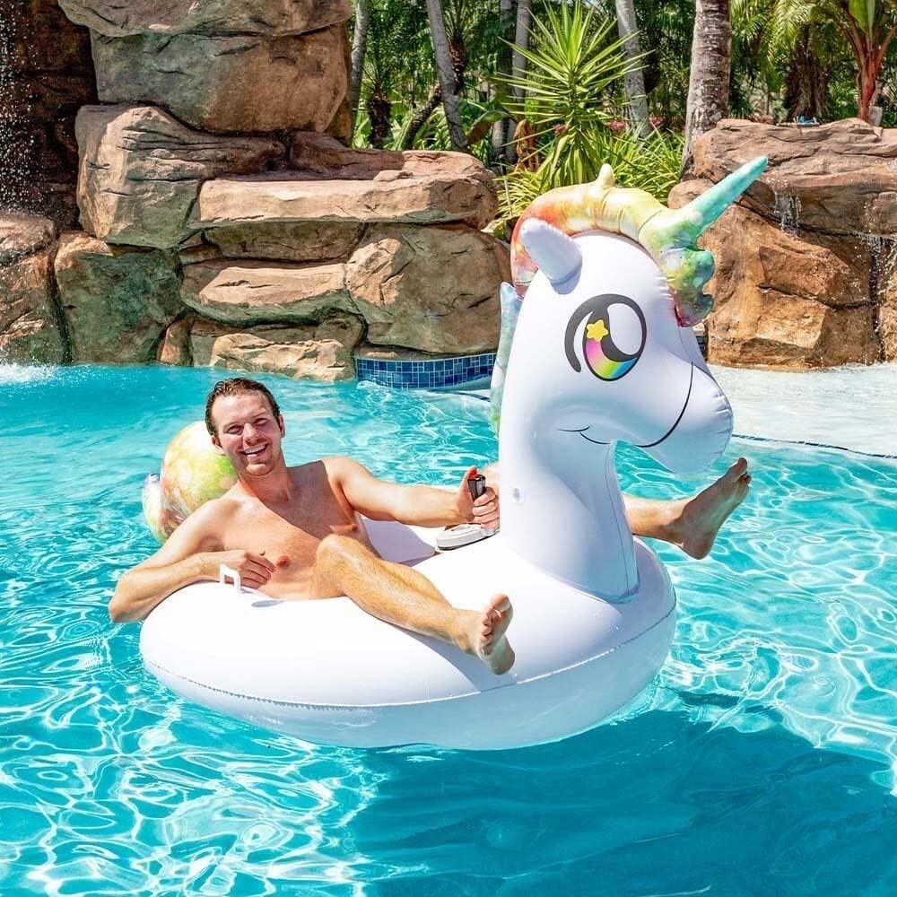 Durable 250 lb Capacity Motorized Unicorn Pool Float - Fun for Adults
