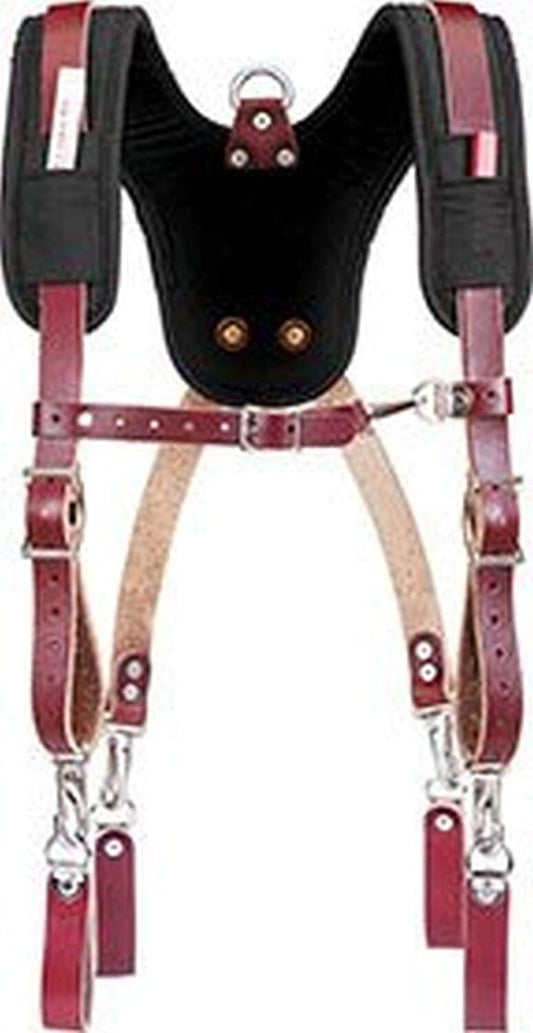 Heavy-Duty Leather Suspenders with Even Load Distribution for Professionals