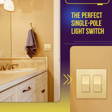 Load image into Gallery viewer, Modern Gold Decorator Switches 15A for Residential &amp; Commercial Spaces, 10 Pack