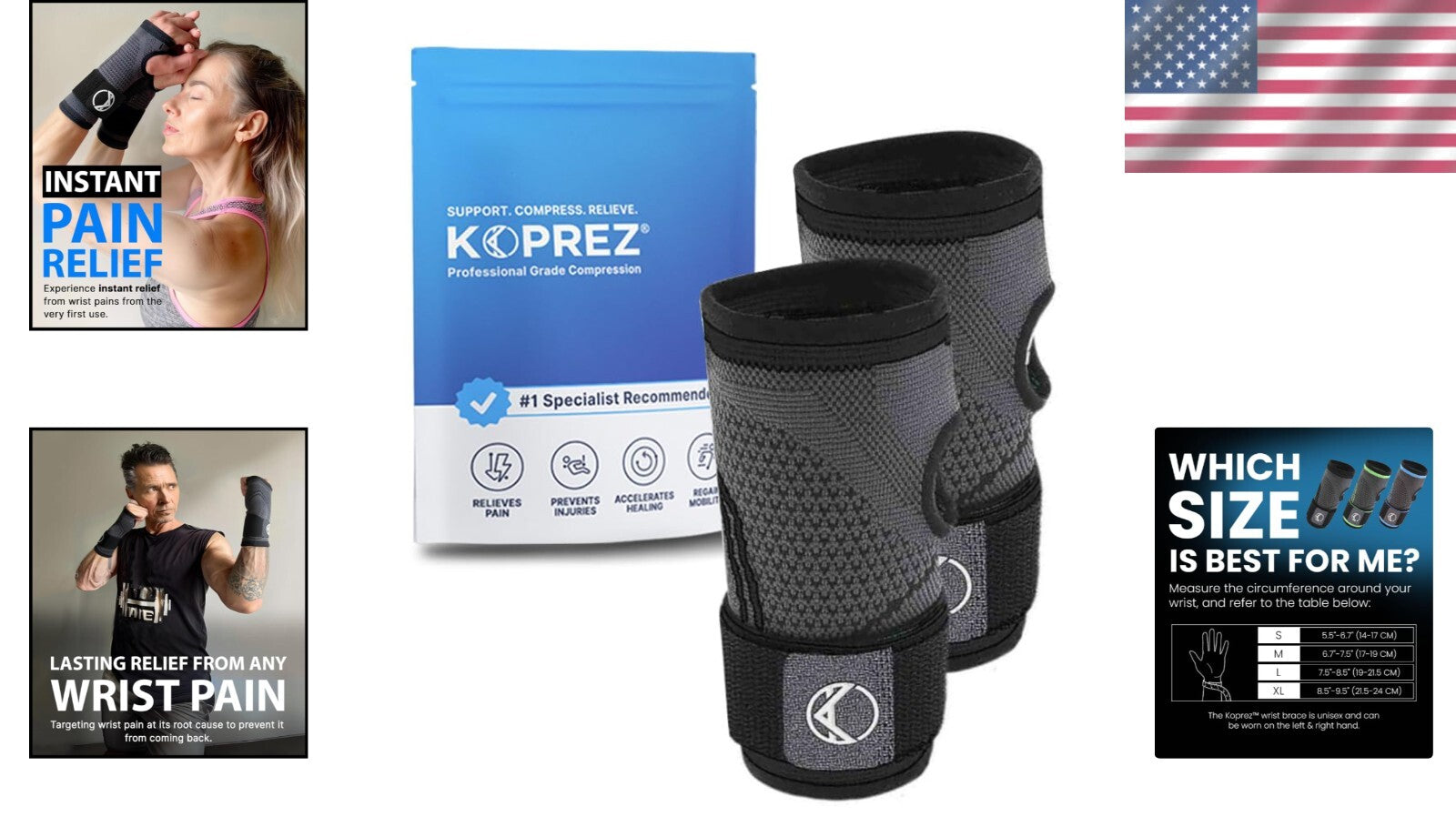 Adjustable Wrist Brace for Carpal Tunnel - Breathable & Pain-Relieving Design