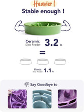 Load image into Gallery viewer, Elevated Ceramic Dog Bowls - Non-Slip Clover Green Dishes for Healthy Feeding