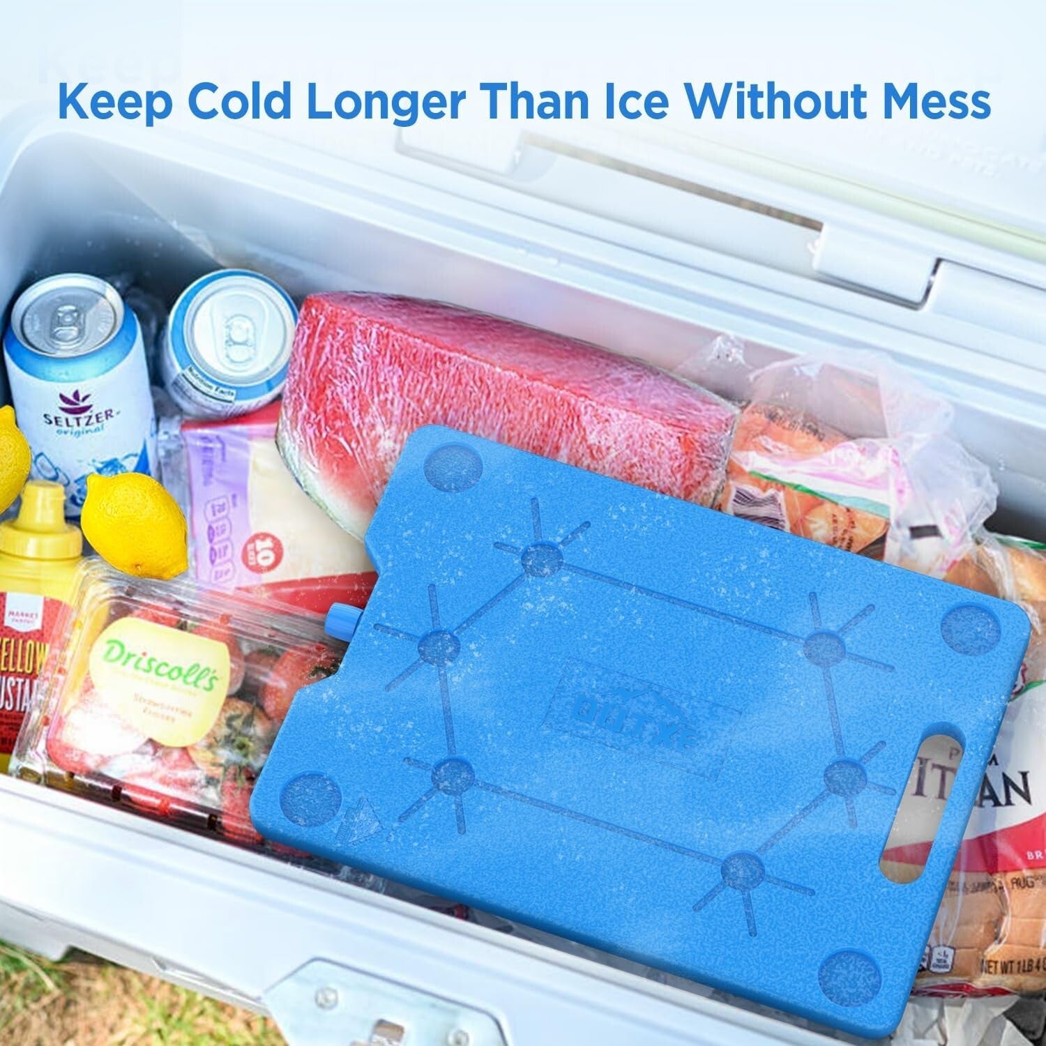 BPA-Free Ice Packs for Coolers - 18-Hour Cold Retention - 0.6 Inch Slim