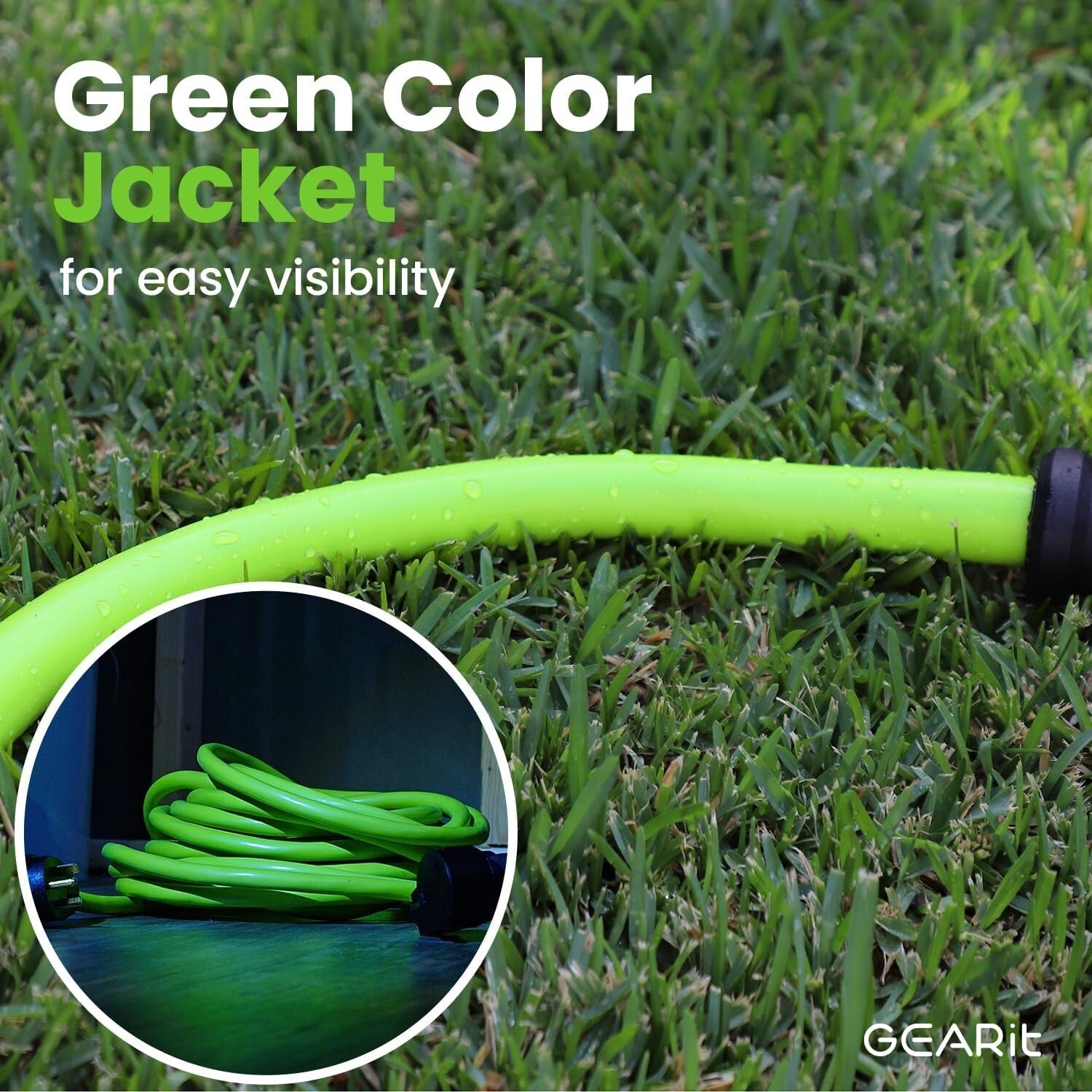 Premium 30 Amp RV Extension Cord 100ft - Bright Green TT-30 Plug for Safety