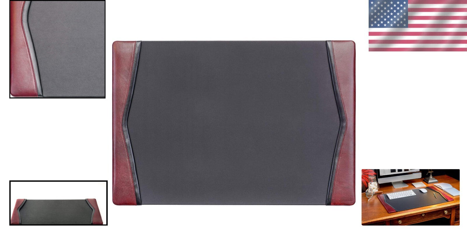 Sophisticated Executive Desk Pad - Top-Grain Leather with Velveteen Backing