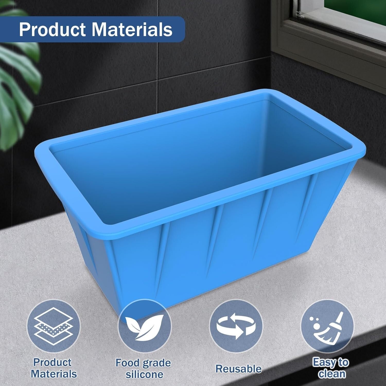 Extra Large Silicone Ice Cube Molds 4-Pack - 8LB for Cold Plunge Bliss