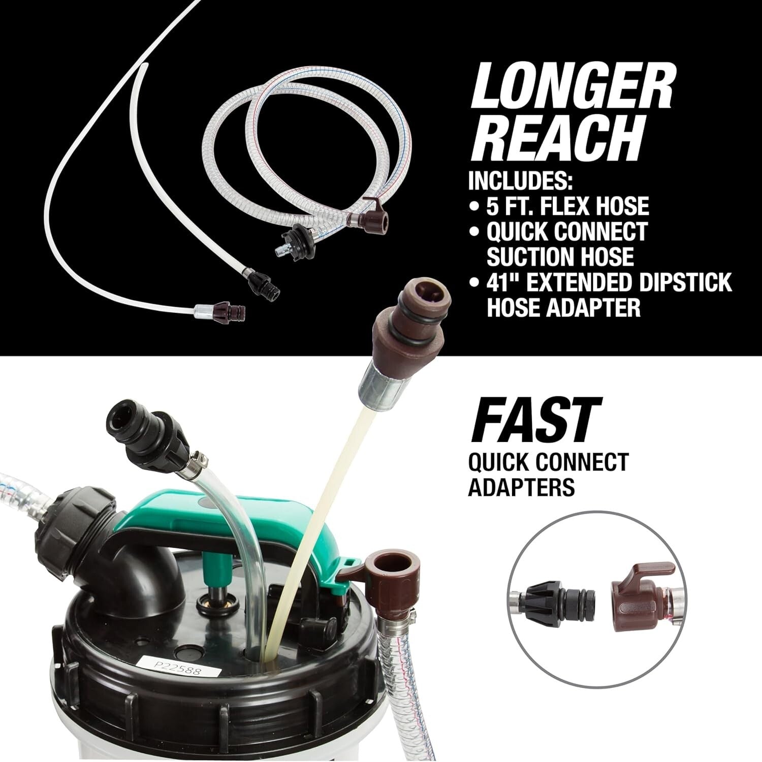 8L Manual Fluid Extractor Tool with Extended 41" Hose for Efficient Oil Changes