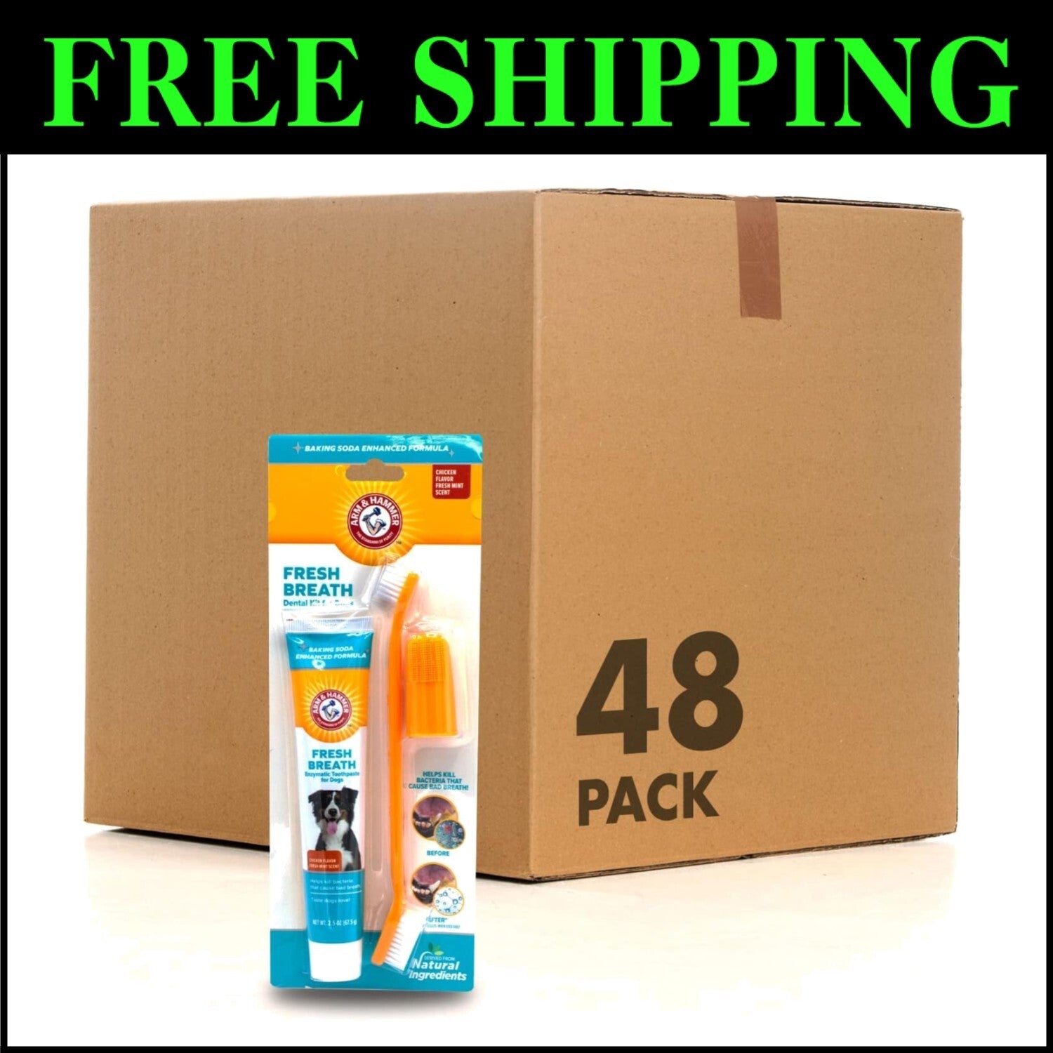 3-Piece Chicken Flavor Dental Kit for Dogs: Toothpaste, Toothbrush & Fingerbrush