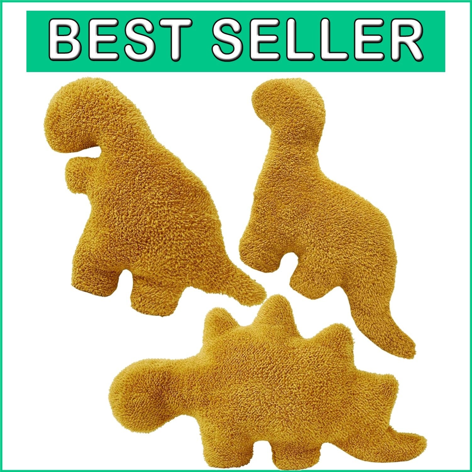 Cute 3-Piece Dino Nugget Stuffed Plush Pillow Set - Ideal Playroom Decor