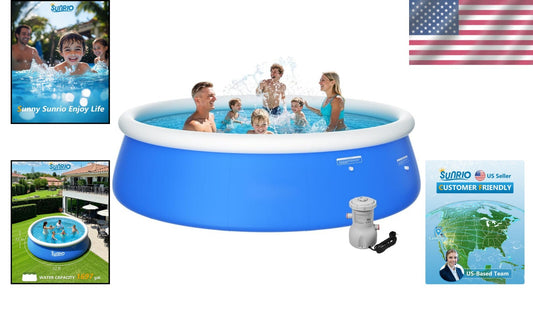 2025 Inflatable Pool for Kids & Adults: 12' Diameter and 1697 Gallon Capacity