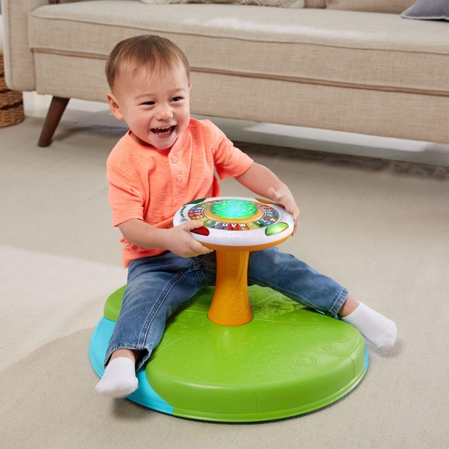 Battery-Powered Spinning Wheel: Letters and Animal Sounds for Kids Ages 1.5+