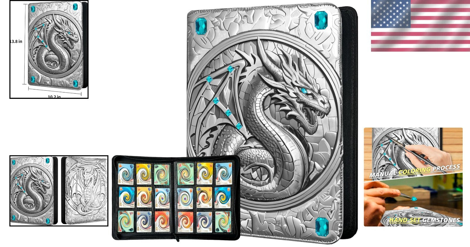 Exclusive Silvery Blue Card Album with 20 Double-Sided Pages for Collectibles