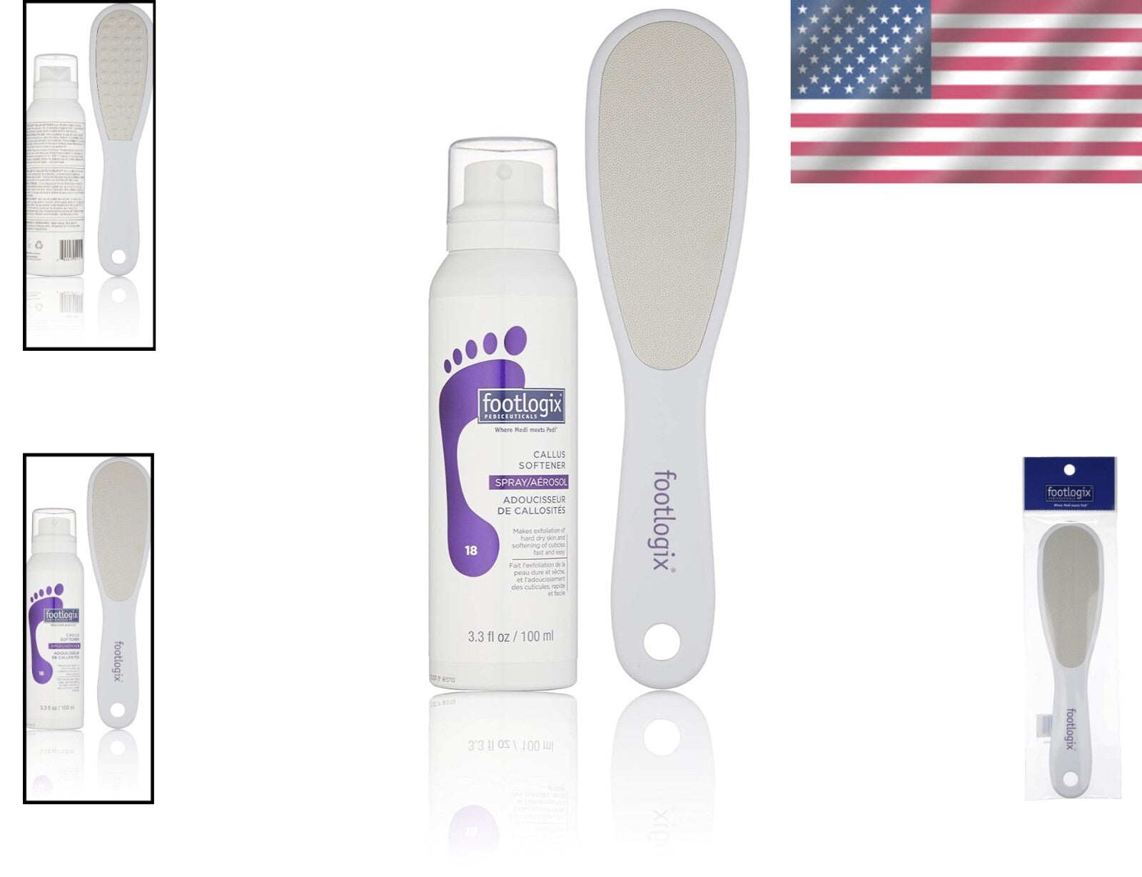 Stainless Steel Callus Softener Spray with Ergonomic Foot File for Pedicure