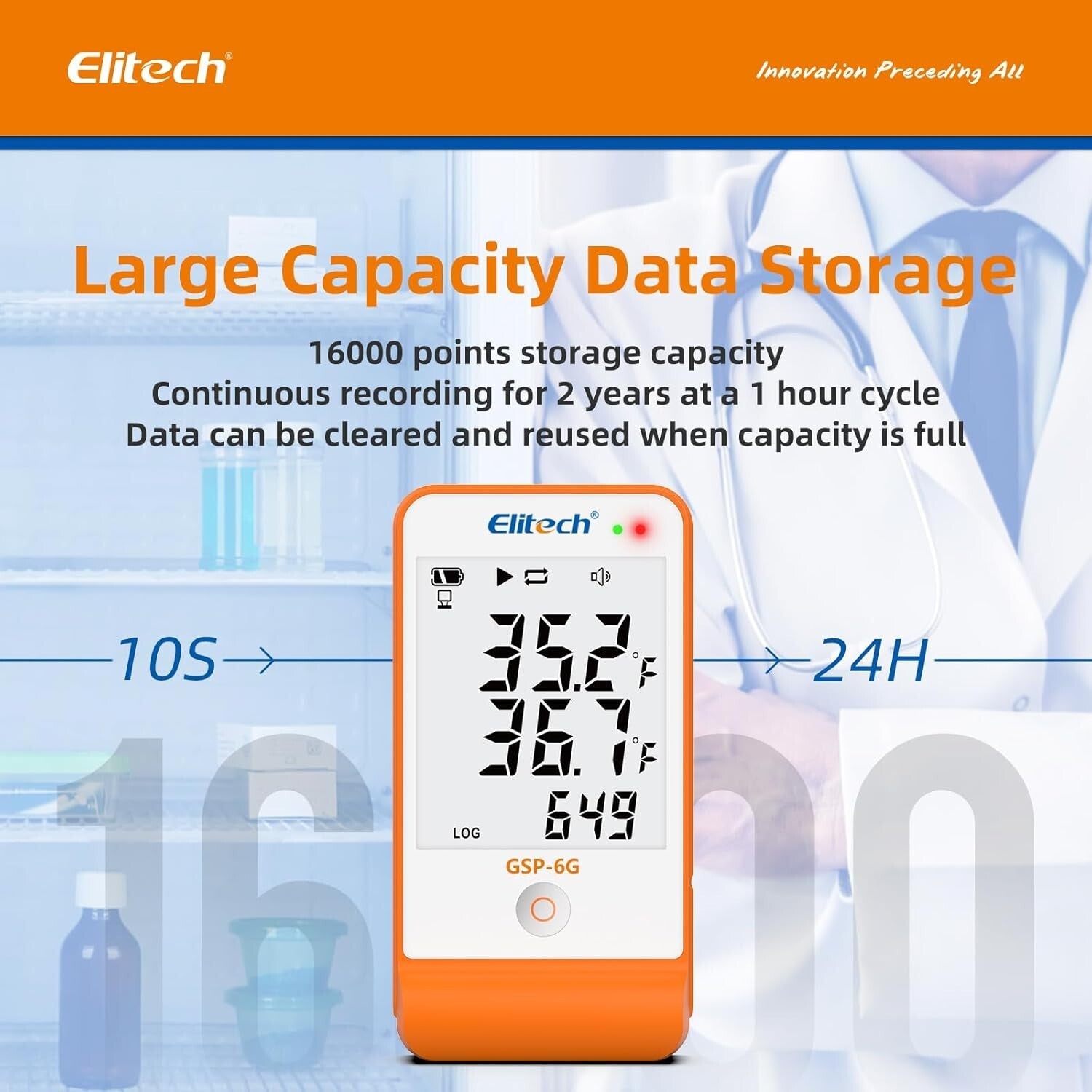 Easy-Install Temperature & Humidity Logger with Visual Alerts for Vaccine Fridge
