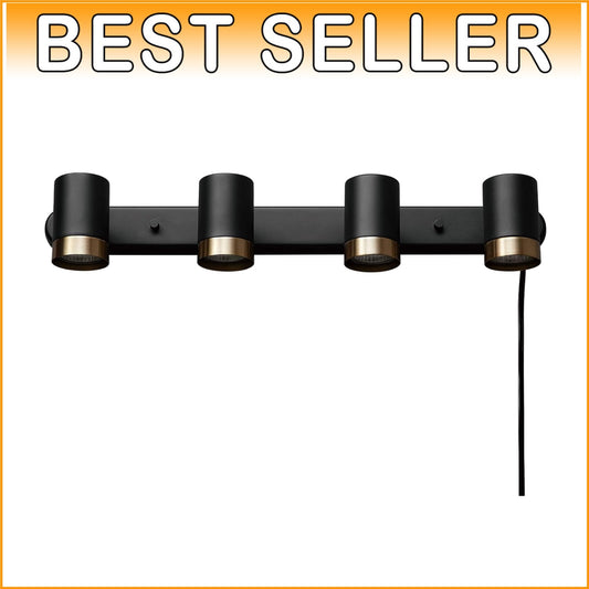 Elegant Matte Black 4-Light Track Light with GU10 Compatibility for Indoor Use