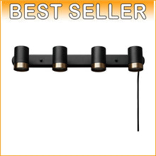 Load image into Gallery viewer, Elegant Matte Black 4-Light Track Light with GU10 Compatibility for Indoor Use