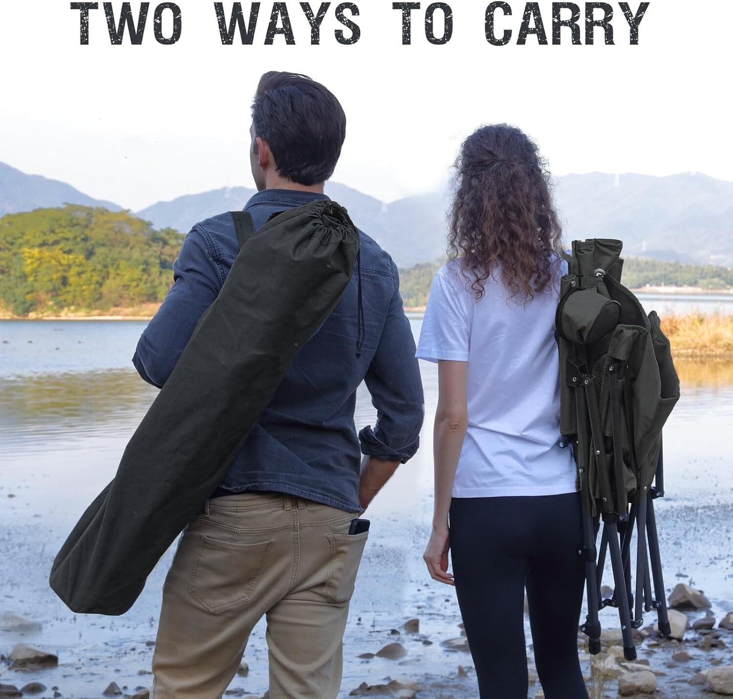 Oversized Heavy-Duty Folding Camping Chair - Supports 400lbs, High Back Comfort