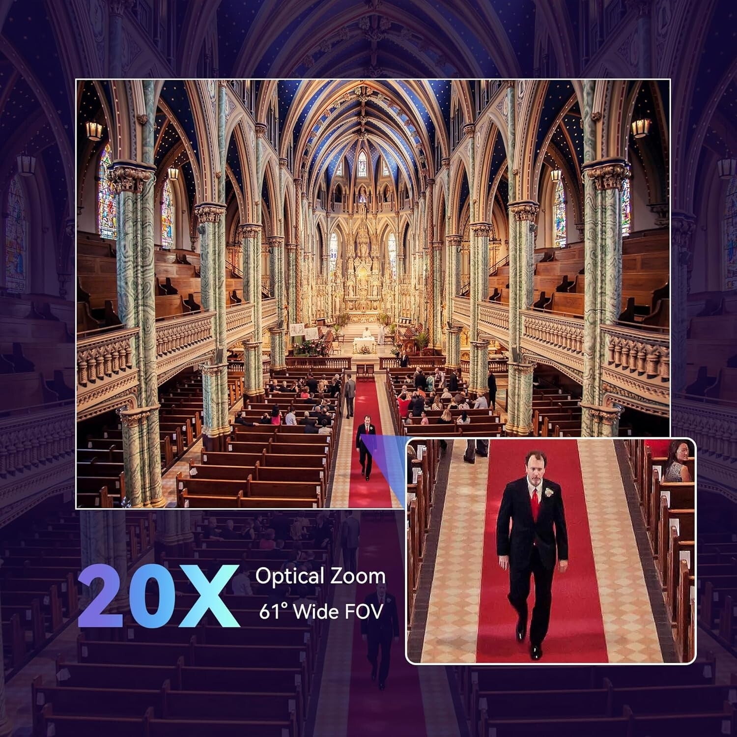 20X Optical Zoom PTZ Camera - FHD 1080P 60FPS for Professional Live Streaming