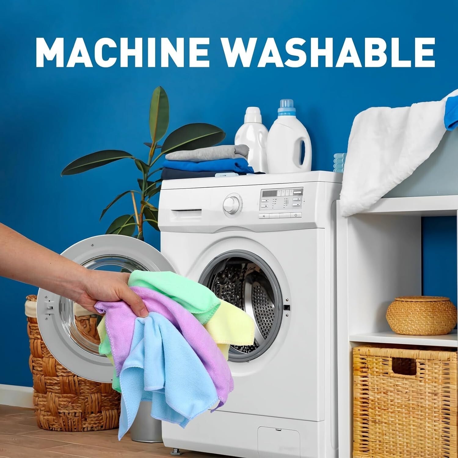 Eco-Friendly 300 Pack Microfiber Towels, Reusable Cleaning Cloths in 5 Colors