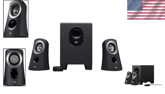 Dynamic 2.1 Multimedia Speakers with 3.5mm Inputs - Perfect for Home & Gaming