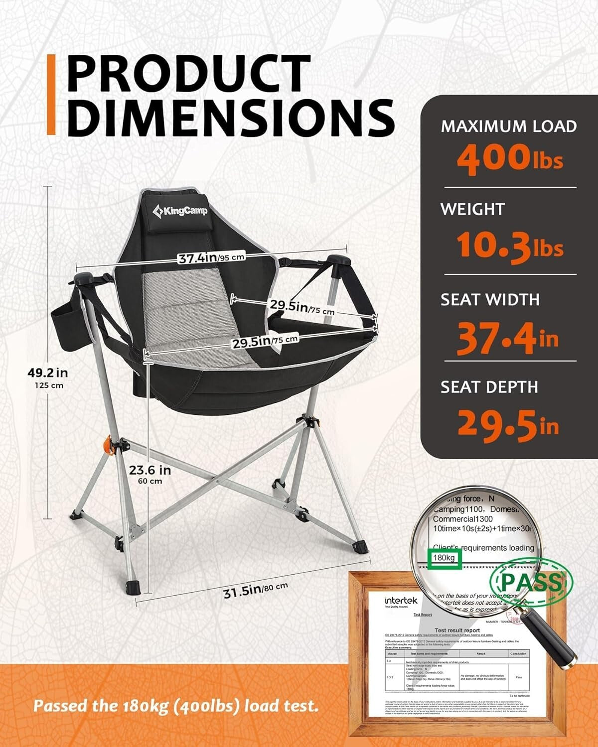 Heavy Duty Hammock Chair - 30" Wide, Foldable with Footrest for Outdoor Leisure