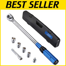 Load image into Gallery viewer, Precision 1/2-Inch Drive Click Torque Wrench Set - 10-160ft.lb Adjustable