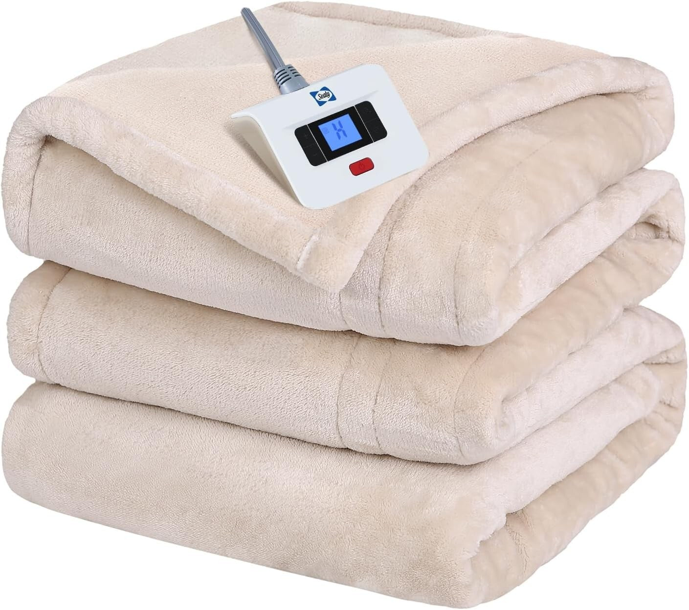 Cozy Flannel Heated Blanket - 10 Heat Levels & Auto Shut Off, Machine Washable