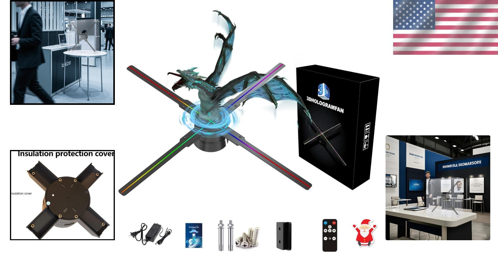 Compact 18.1" Hologram Projector for Events & Businesses with Remote Control