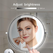 Load image into Gallery viewer, Double-Sided 8-Inch Wall-Mounted Mirror with 10X Magnification - Polished Silver