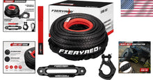 Load image into Gallery viewer, Ultra Strong Synthetic Winch Line 3/8'' x 100ft with Steel Hook &amp; Fairlead