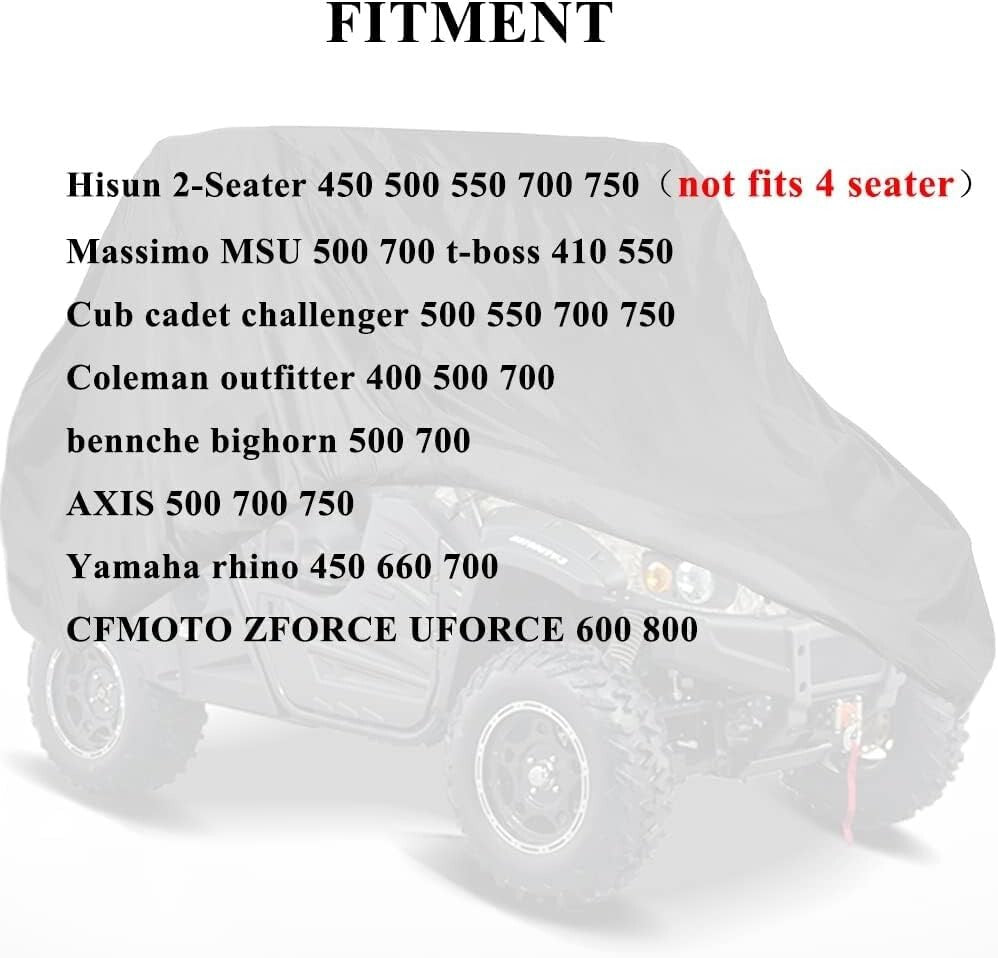 Durable 2-3 Seater UTV Cover - Waterproof and Windproof Oxford Fabric Protection