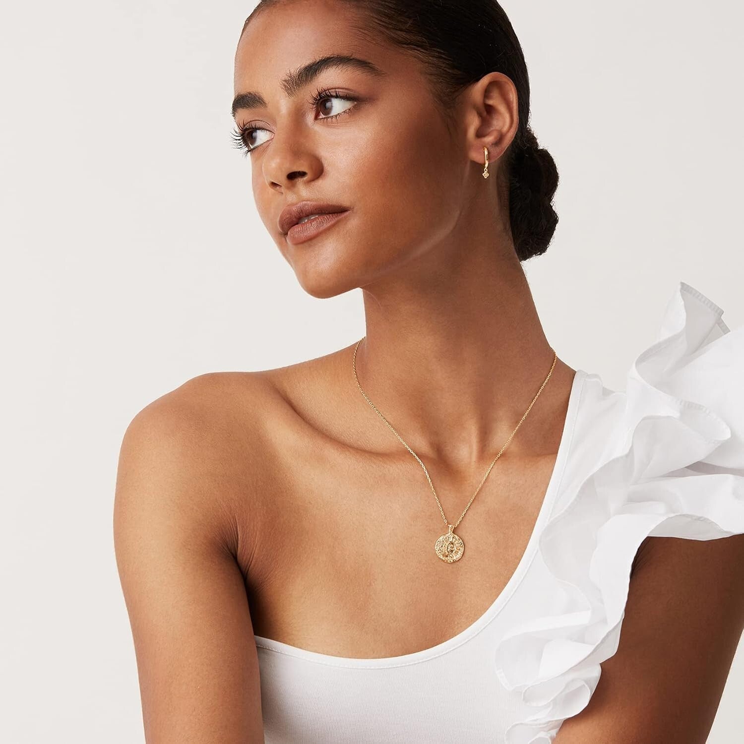 Eco-Conscious 14K Gold Plated Moon and Star Pendant Necklace - Timeless Charm