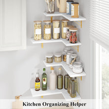 Load image into Gallery viewer, Elegant 4-Tier Wall Mounted Shelves – Rustic Wood for Any Room - 40 lbs Capacity