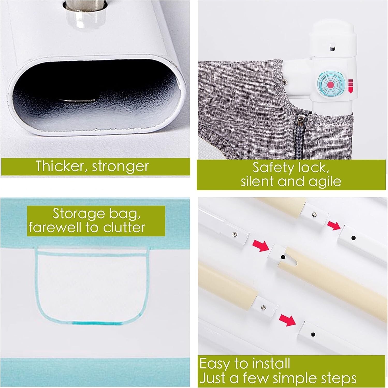 BabyGuard 79in Bed Rail for Toddlers - Easy Install & Compatible with All Beds