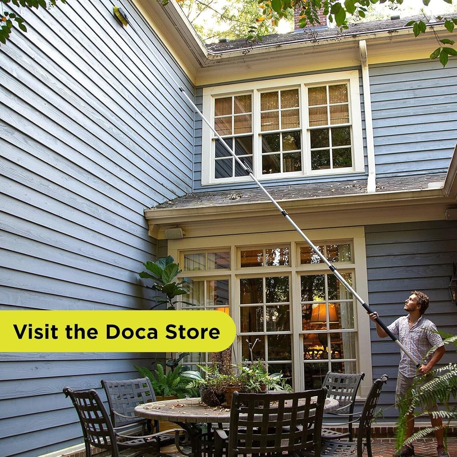 DOCA 6-24 Ft High Reach Pole - Telescoping Tool for Safe Cleaning & Maintenance