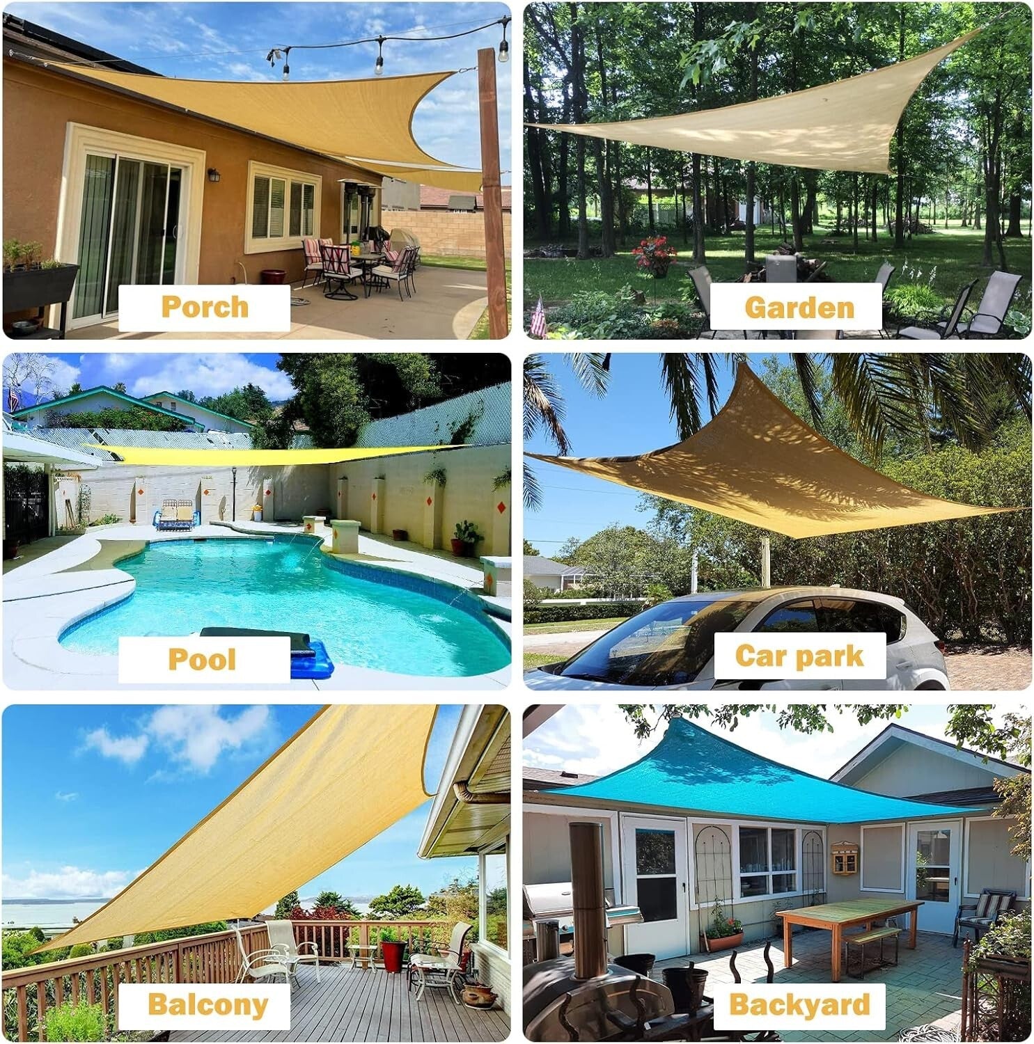 All-in-One Rectangle and Triangle Sun Shade Installation Kit with 5" Turnbuckles