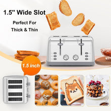 Load image into Gallery viewer, Versatile 4 Slice Retro Toaster with Cancel &amp; Defrost Functions for All Breads