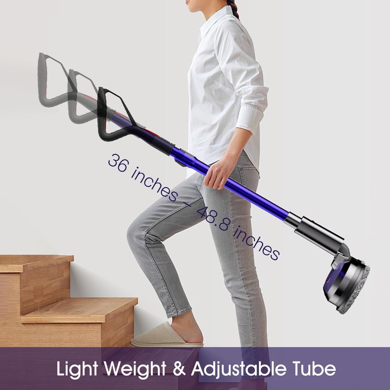 Multi-Surface Electric Mop with Detachable Battery & Deep Cleaning LED Headlight