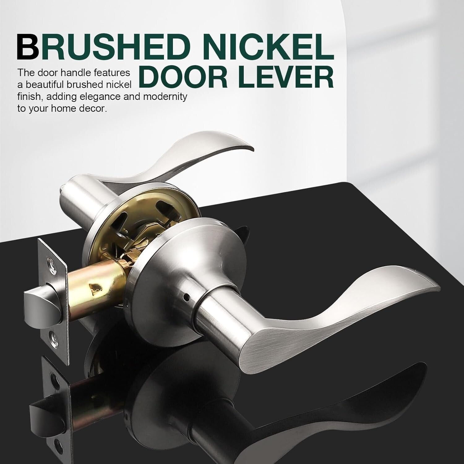 Durable 6-Pack Brushed Nickel Passage Lever Door Handle for Easy Installations