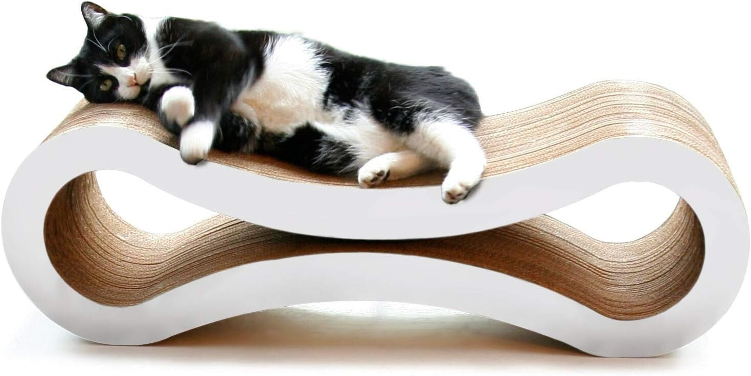 Reversible Cat Scratch Lounge with Organic Catnip - Stylish Eco-Friendly Design