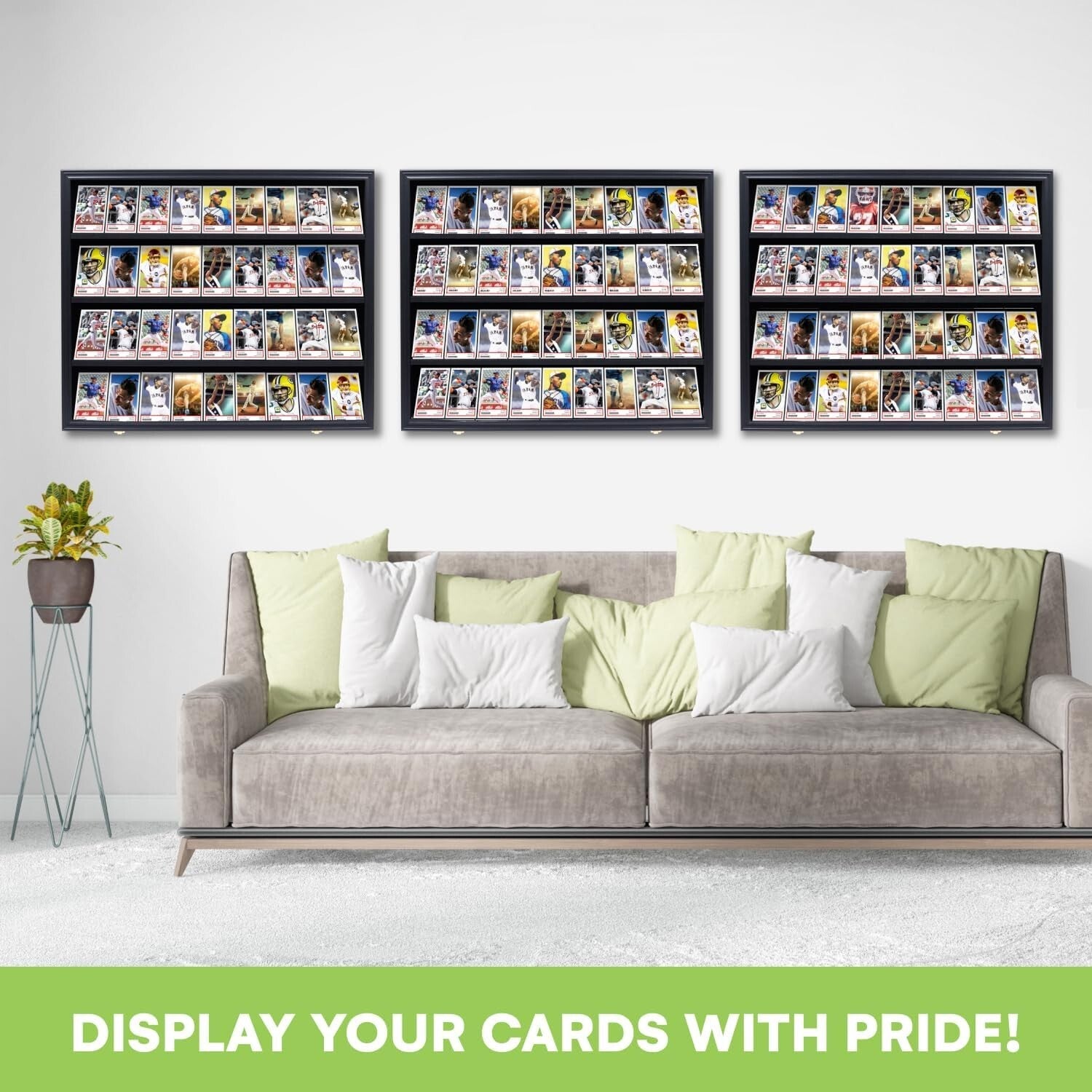 Stylish Black Acrylic Card Display Case - Anti-Theft Locks & UV Protection