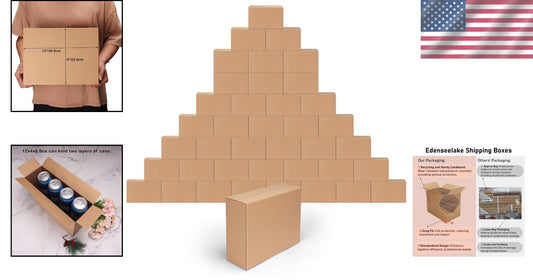 40 Pack Eco-Friendly 12x9x4 Inch Shipping Boxes for Easy Mailing & Moving