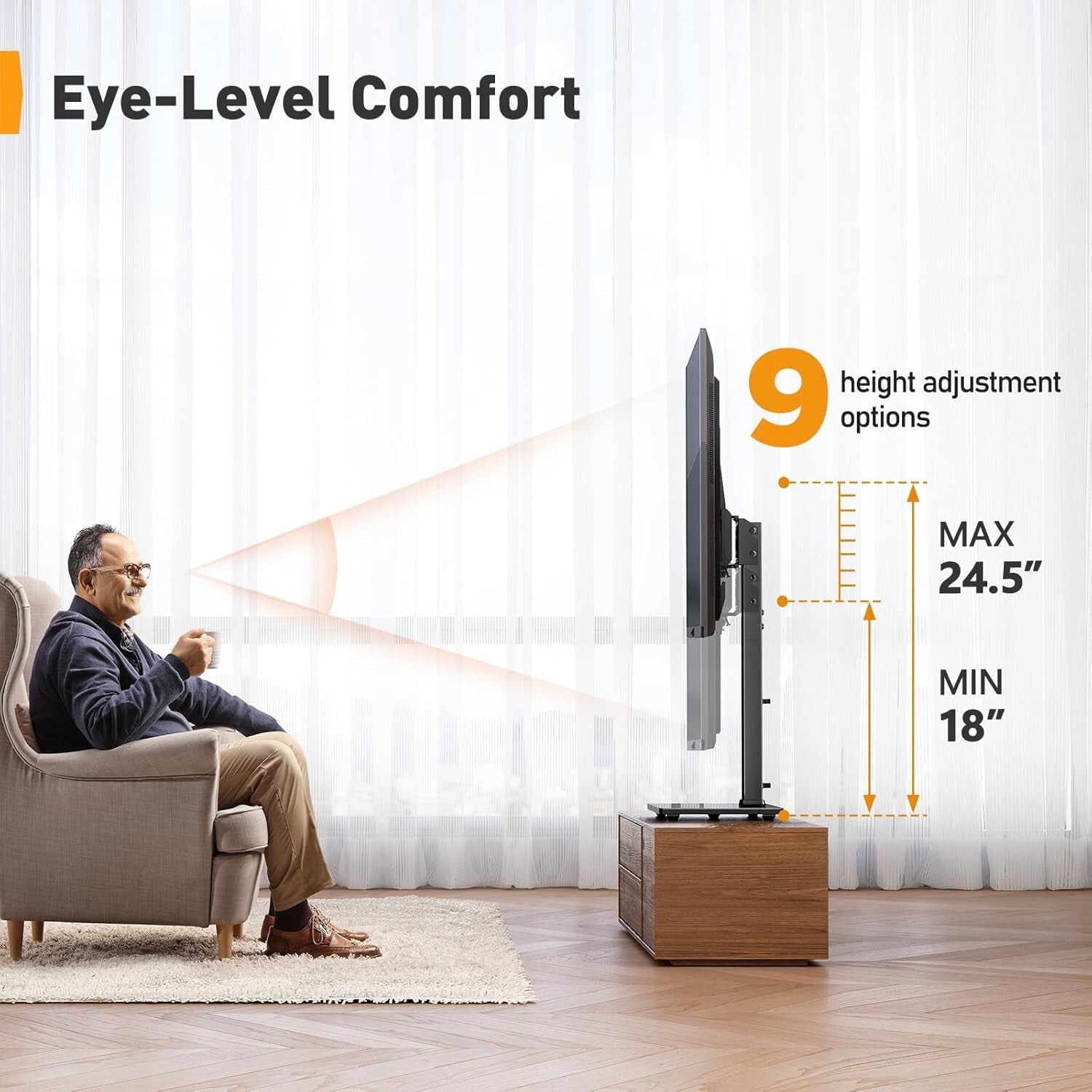 Tempered Glass Base Universal TV Stand: 32-70 inch TV Mount with Swivel & Tilt