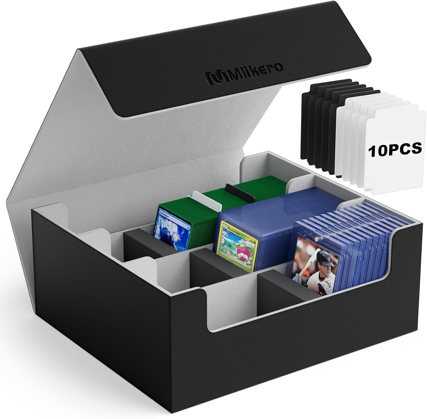 Luxury Leather Trading Card Storage Box with Magnetic Closure for 1800+ Cards